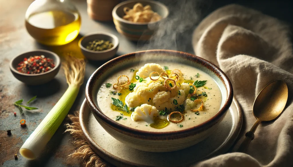 Creamy Cauliflower and Leek Soup