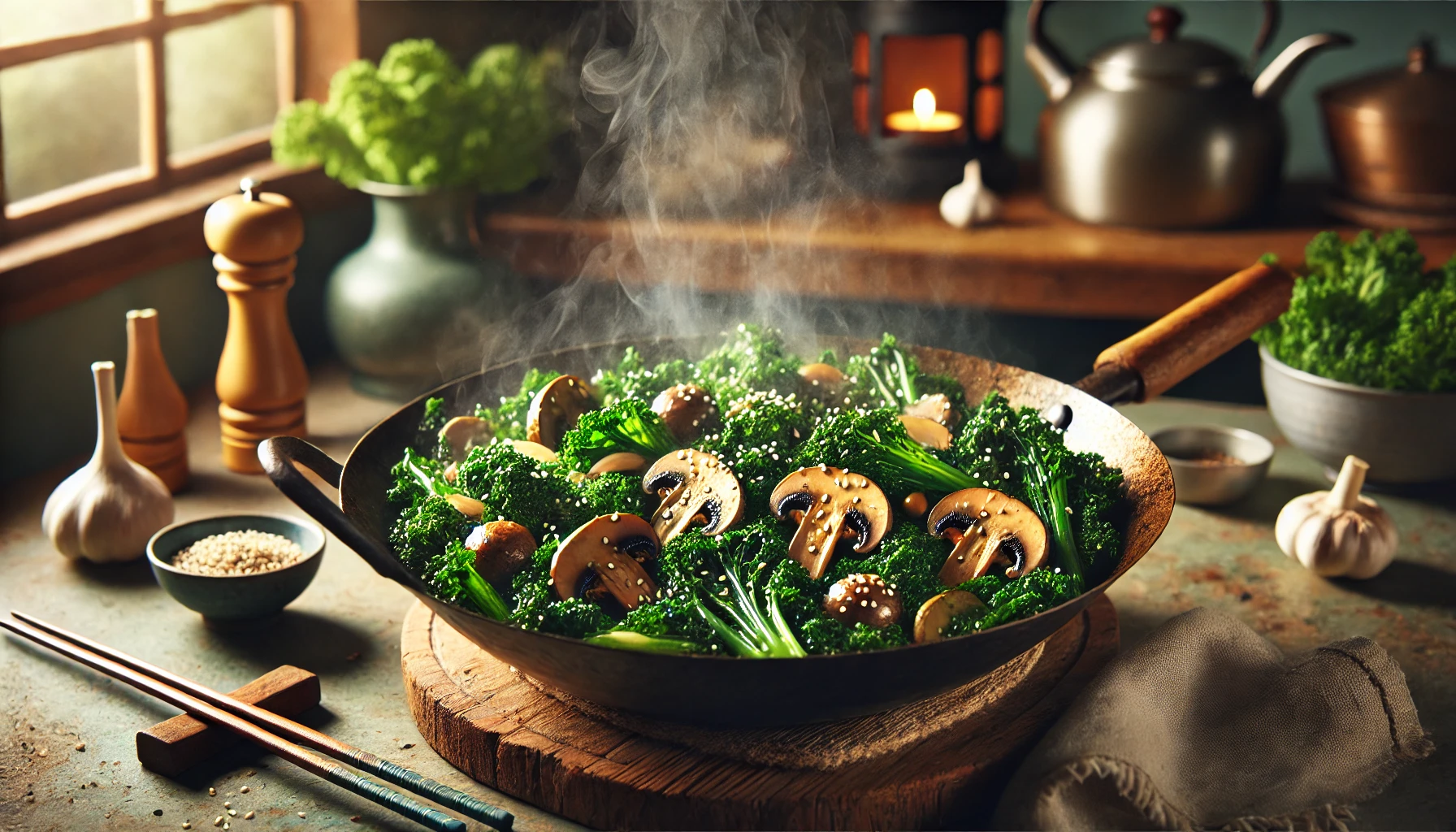Kale and Mushroom Stir-Fry