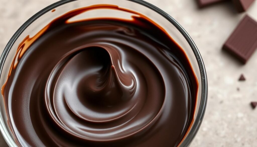 A rich, velvety chocolate ganache filling, meticulously crafted with high-quality dark chocolate and heavy cream. The ganache has a smooth, glossy sheen, gently reflecting the soft, natural lighting that bathes the scene. Delicate swirls and peaks adorn the surface, hinting at the decadent, indulgent texture within. The ganache is presented in a simple, elegant glass bowl, allowing its alluring appearance to take center stage. The background is a muted, neutral tone, keeping the focus solely on the captivating chocolate creation. An aroma of deep, complex cocoa wafts through the air, enticing the senses and promising a truly indulgent experience. A rich, velvety chocolate ganache filling, meticulously crafted with high-quality dark chocolate and heavy cream. The ganache has a smooth, glossy sheen, gently reflecting the soft, natural lighting that bathes the scene. Delicate swirls and peaks adorn the surface, hinting at the decadent, indulgent texture within. The ganache is presented in a simple, elegant glass bowl, allowing its alluring appearance to take center stage. The background is a muted, neutral tone, keeping the focus solely on the captivating chocolate creation. An aroma of deep, complex cocoa wafts through the air, enticing the senses and promising a truly indulgent experience.