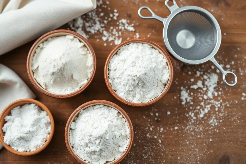Variety of specialty flours for baking, essential among the 5 key ingredients for irresistible desserts Variety of specialty flours for baking, essential among the 5 key ingredients for irresistible desserts