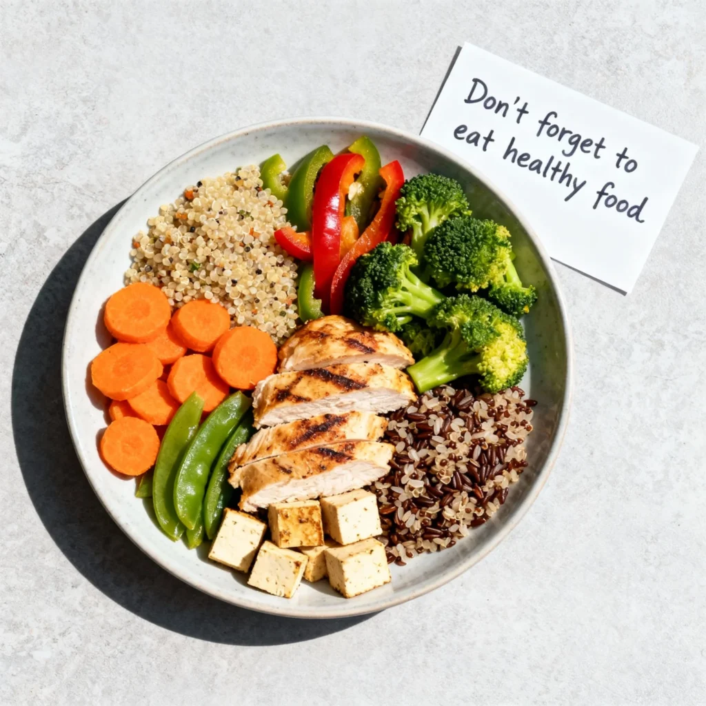 don't forget to eat helthy food