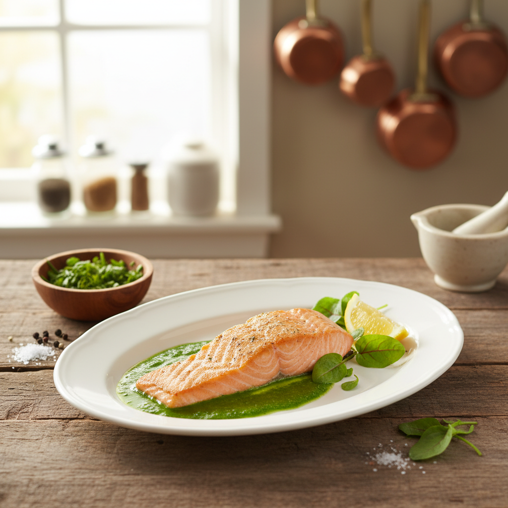 sorrel sauce salmon